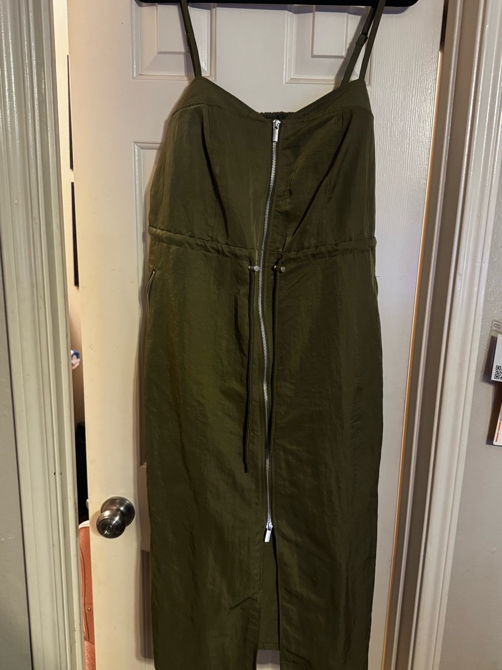 Target Olive Green Midi Dress-Skirt with Front Zip